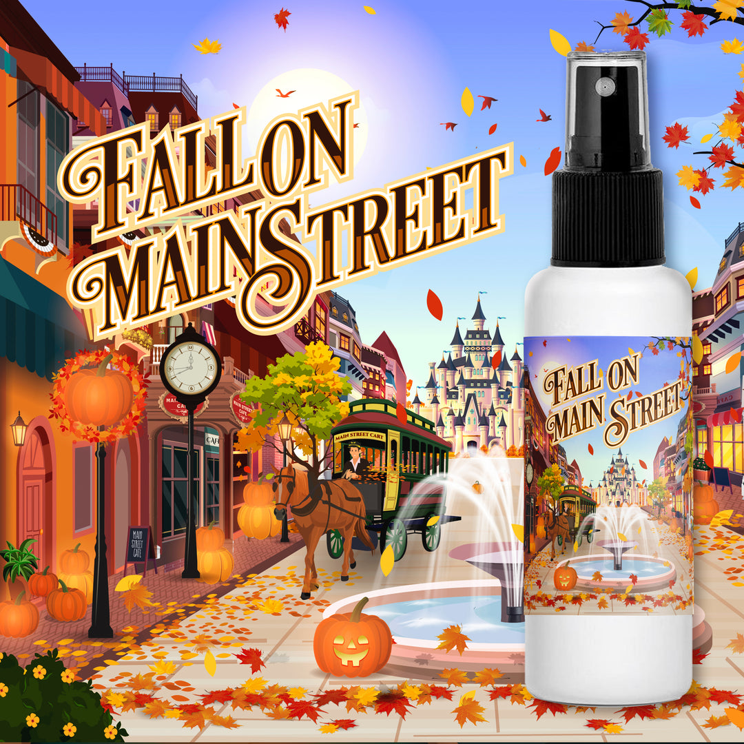Fall On Main Street Fragrance Disney FragranceSpray 2-4 oz Spray Bottle Room Spray Fall Scent Body Spray